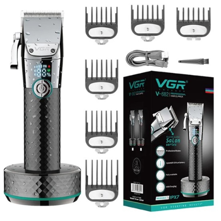 Aparat de tuns + accesorii, VGR, V-682, Negru