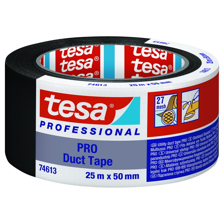 Хоби лента Tesa, 25м х 50мм черна