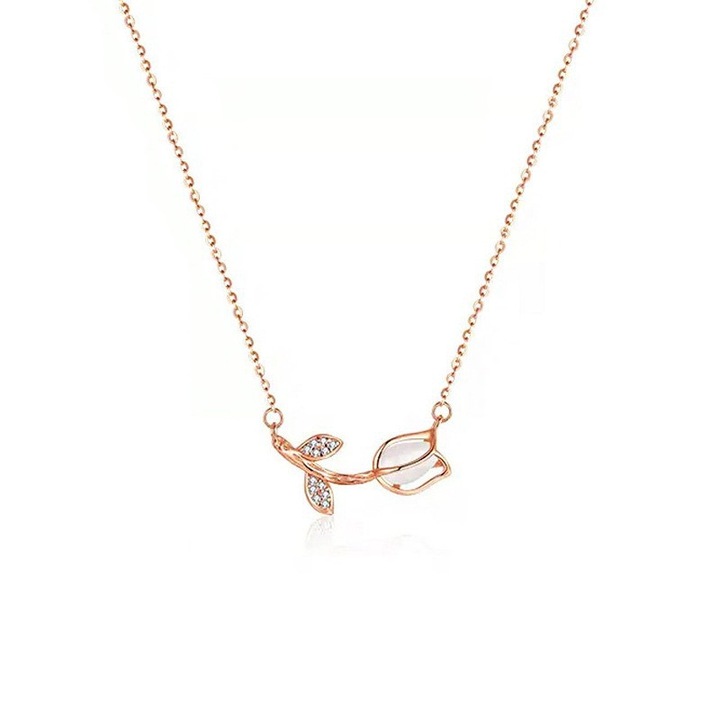 Hytireby Réz nyaklánc, Tulipán, 40+5cm Rose Gold