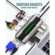Хъб адаптер Multiport 13 в 1 DAMAIU, HDMI 4K, VGA, LAN RJ45 Ethernet, USB 3.0, USB 2.0, Type C Data Port, PD Port 100W, TF SD Card Reader, Jack Audio, Multi Screen mode, Docking Station for Laptop, MacBook Air/Pro, Chromebook, таблет, смартфон, сив