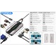 Хъб адаптер Multiport 13 в 1 DAMAIU, HDMI 4K, VGA, LAN RJ45 Ethernet, USB 3.0, USB 2.0, Type C Data Port, PD Port 100W, TF SD Card Reader, Jack Audio, Multi Screen mode, Docking Station for Laptop, MacBook Air/Pro, Chromebook, таблет, смартфон, сив