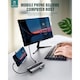 Хъб адаптер Multiport 13 в 1 DAMAIU, HDMI 4K, VGA, LAN RJ45 Ethernet, USB 3.0, USB 2.0, Type C Data Port, PD Port 100W, TF SD Card Reader, Jack Audio, Multi Screen mode, Docking Station for Laptop, MacBook Air/Pro, Chromebook, таблет, смартфон, сив