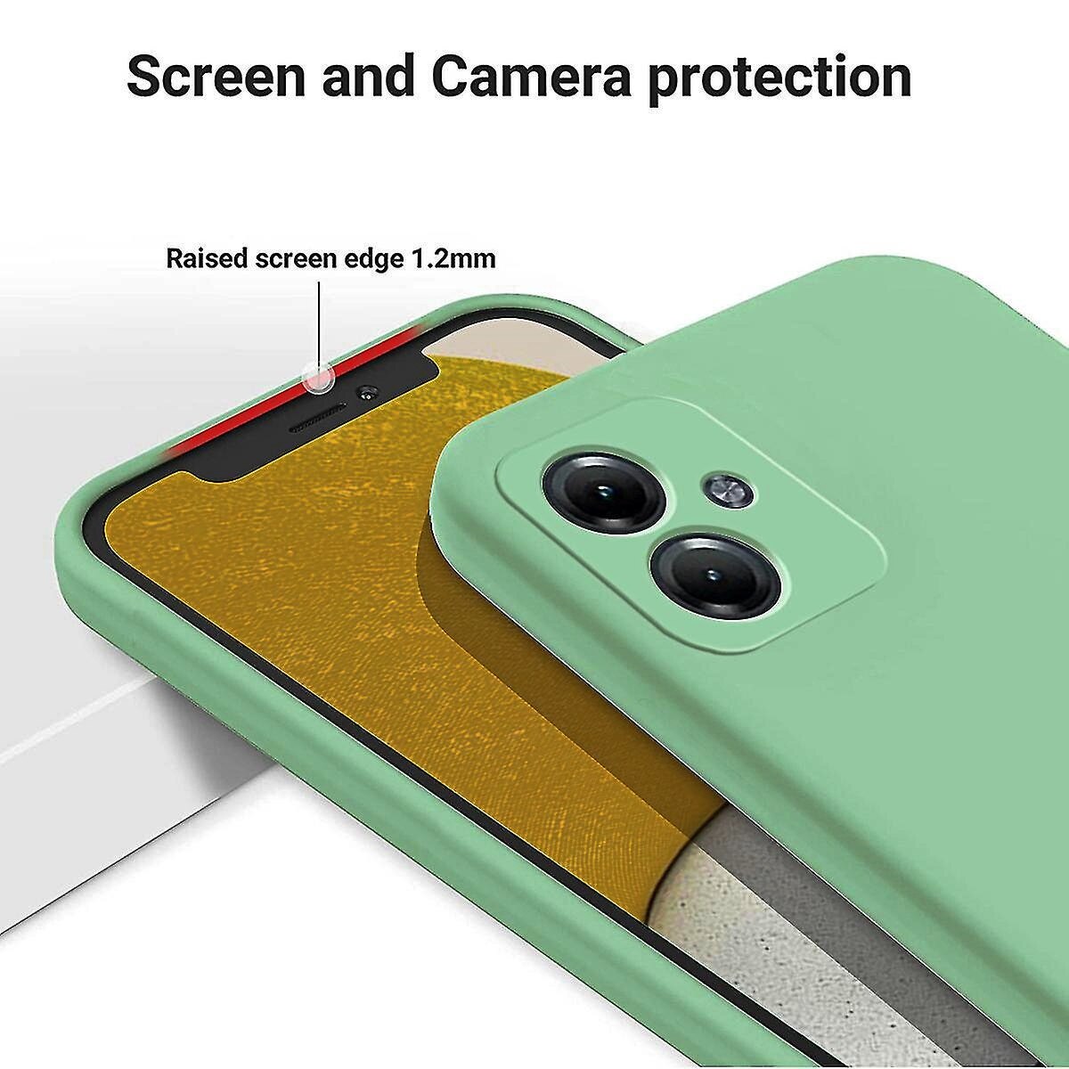 Husa compatibila cu Motorola Moto G54 5G, Silicon Cover, Interior Microfibra, Protectie Camere, Verde Deschis, Atlas