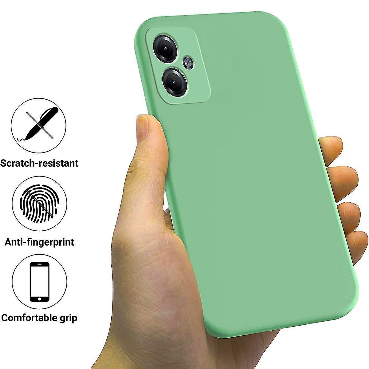 Husa compatibila cu Motorola Moto G54 5G, Silicon Cover, Interior Microfibra, Protectie Camere, Verde Deschis, Atlas