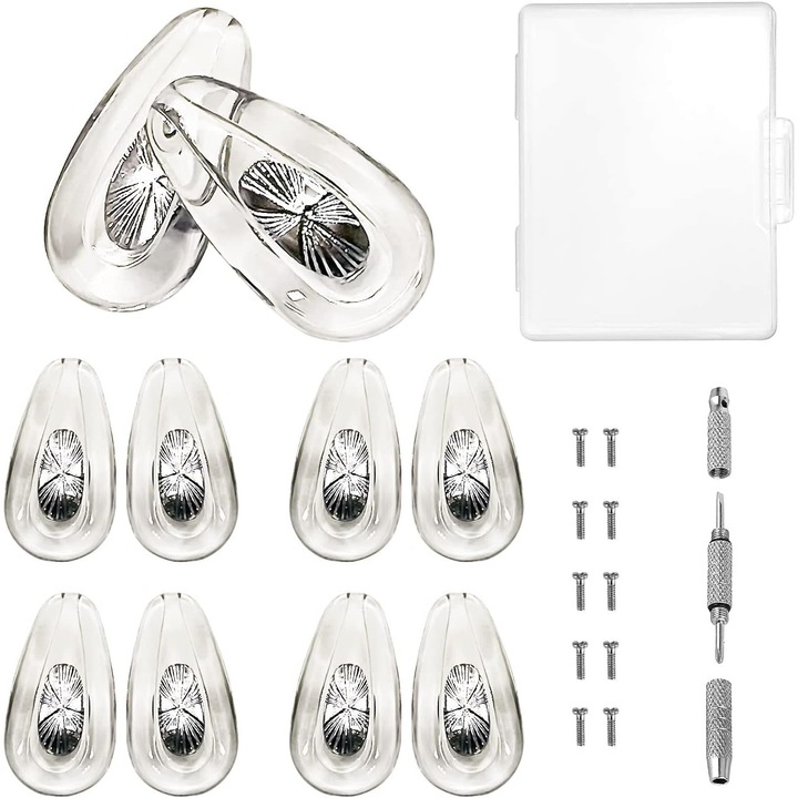 Set perne nazale ochelari, Nybgyy, silicon, 15 mm, argintiu