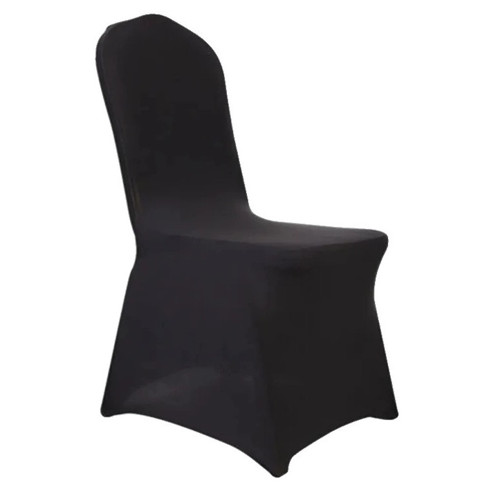 Set 50 huse scaune, Spandex, universale, negru, 46x35x20cm