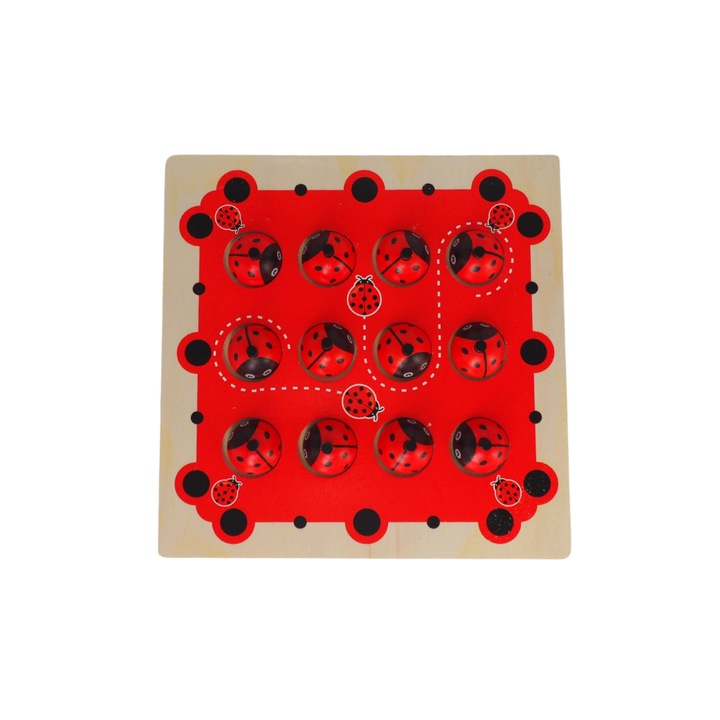 Joc educativ de memorie Montessori in forma de gargarite, Onore, lemn, 20 x 20 x 3 cm, 16 piese