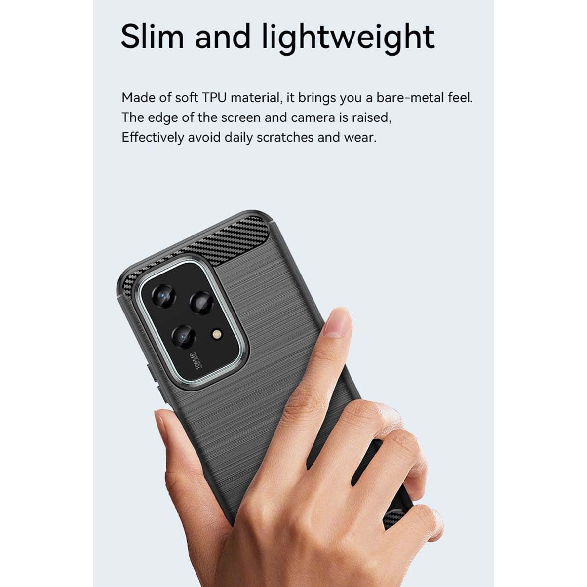 Husa pentru Honor 200 Lite Carbon Liquid Silicone negru
