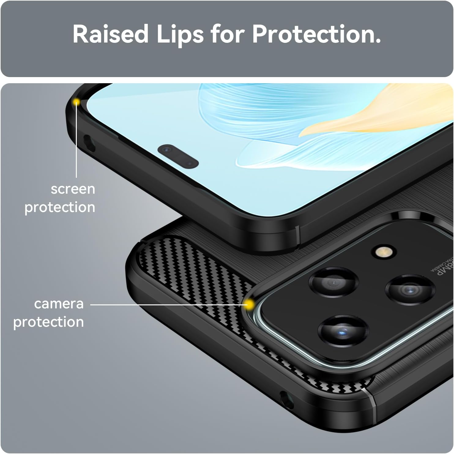Husa pentru Honor 200 Lite Carbon Liquid Silicone negru