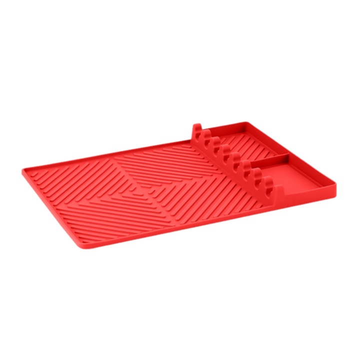 Placa gratar, Silicon, 40, 5 x 29, 5 cm, rosu