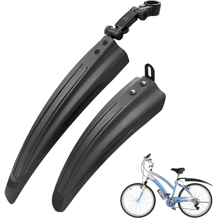Set 2 Aparatori Bicicleta, Reglabile, PVC Rezistent, Negru