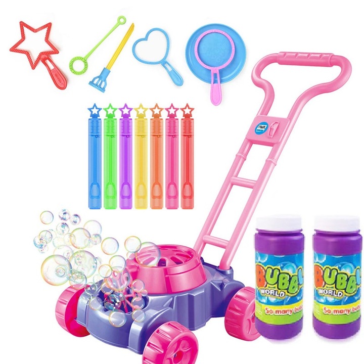 Interaktív fűnyíró készlet, Ronyes, lila/rózsaszín