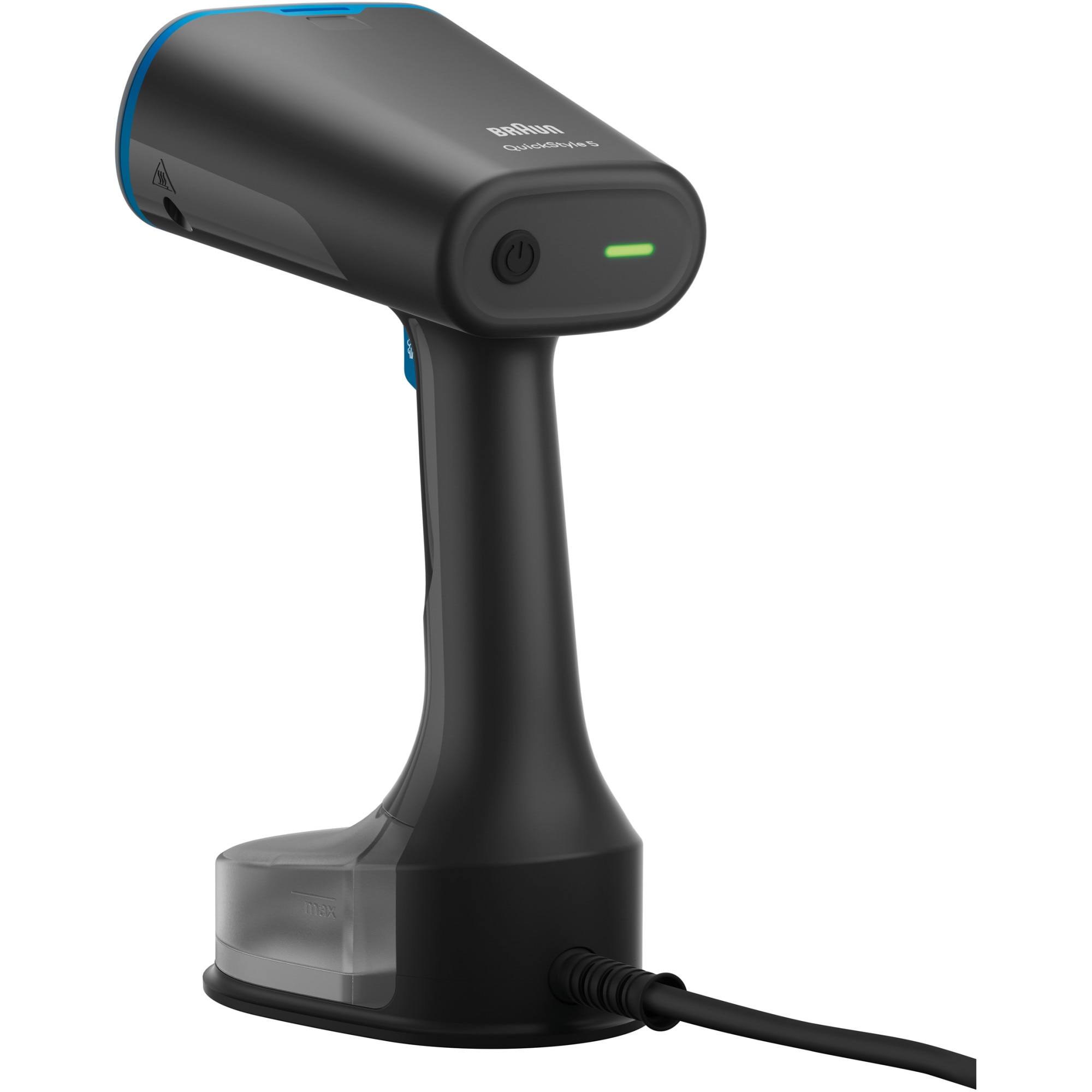 Aparat de calcat vertical cu abur Braun GS5031BL 0X13810101, 1200W, abur variabil 25 g/min, rezervor detasabil 150 ml, talpa Dual FreeGlide 3D, incalzire rapida 45 sec, perie pentru tesaturi groase, Albastru