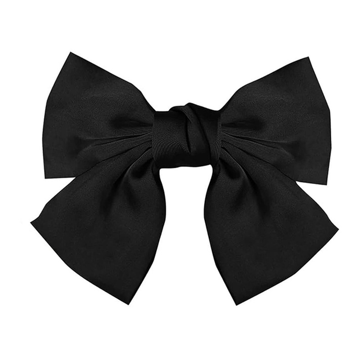 Clama par mare, stil frantuzesc, brocart si metal, negru, 20x7cm