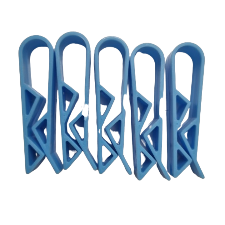 Set cleme pentru cosul de gunoi, plastic, albastru, 5 buc