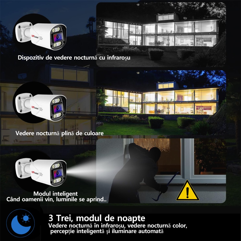 Kit Supraveghere Video, EXPGlobal，8 Camere 5MP Full Color, Viziune ...