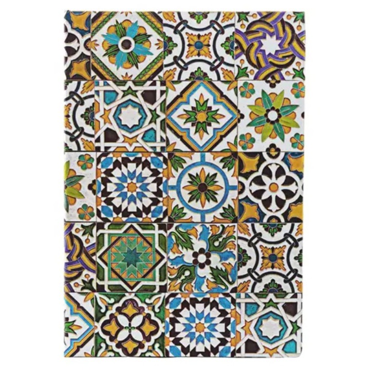 Jegyzetfüzet - Midi, Pontozott Rács - Portugál Csempék - Porto, Többszínű