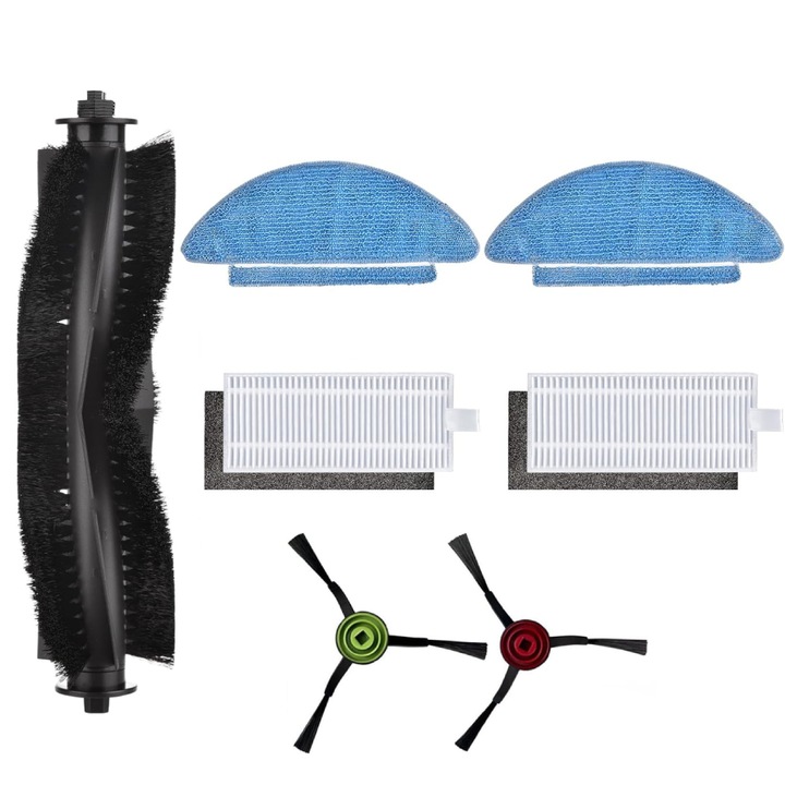 Set accesorii compatibile aspiratorul Honor Q6 SE, 2 perii laterale, 2 filtre, 2 lavete 1 perie centrala