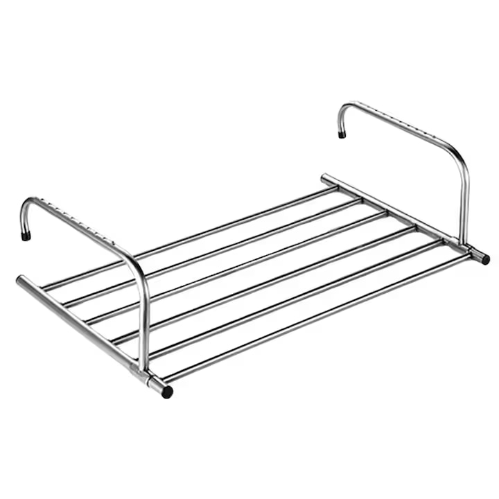 Uscator pentru rufe, fabricat din inox, de inalta rezistenta Barste, atasabil pe calorifer, dimensiuni 89x52 cm