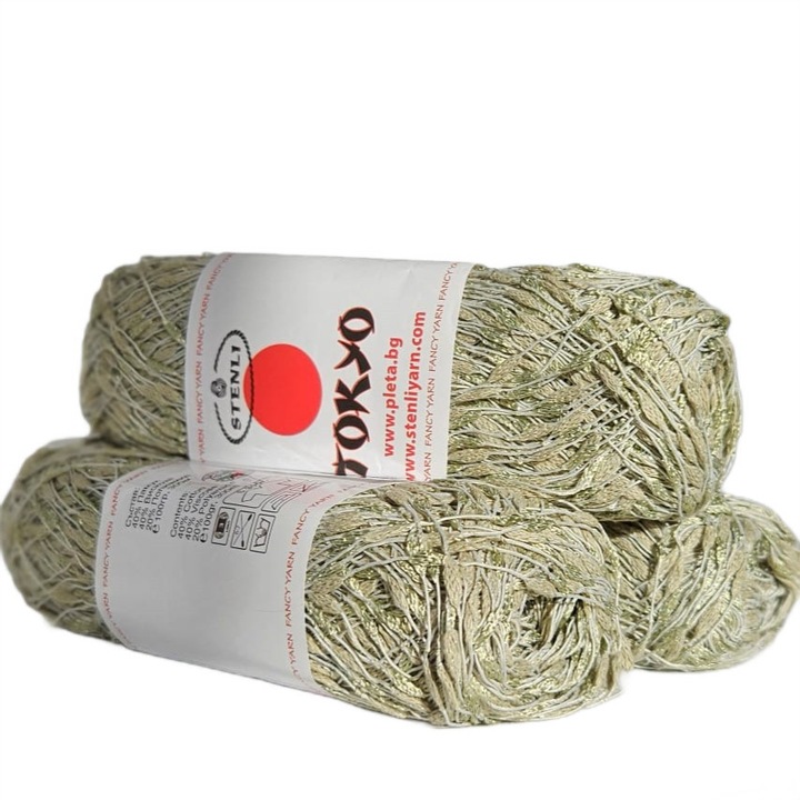 Set 3 buc fir textil Stenli Tokyo 702 - kaki deschis, 100gr/330m bobina