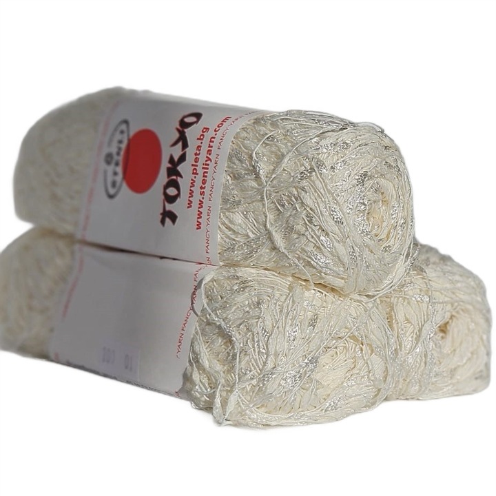 Set 3 buc fir textil Stenli Tokyo 100 crem deschis, 100gr/330m bobina