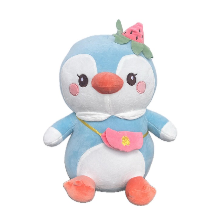 Pinguin de plus, Bleu cu gentuta, 48cm