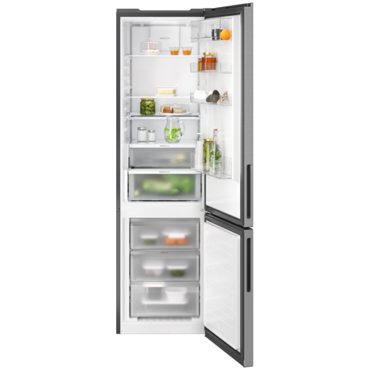 Combina frigorifica Electrolux ENT7MD36X, 363 l, Multi Flow, Control electronic, Iluminare LED, Usi reversibile, Clasa D, H 202 cm, Inox