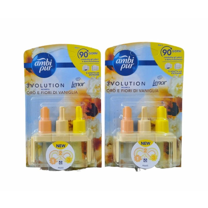 Set 2 x Rezerva Odorizant camera Ambi pur 3Volution Oro e Fiori Di Vaniglia 20ml