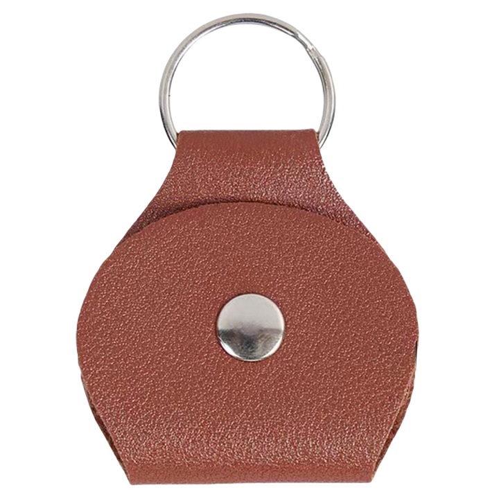 Breloc chei enkourakoko® cu suport fisa carucior, pene chitara, monede, din piele, Maro