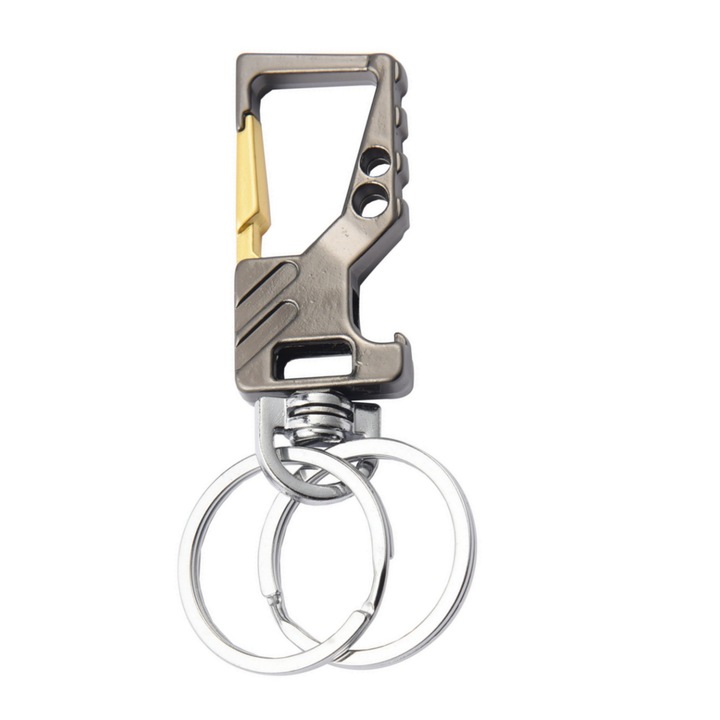 Breloc pentru barbati, enkourakoko®, Aliaj de zinc, Cu functie tirbuson, Auriu