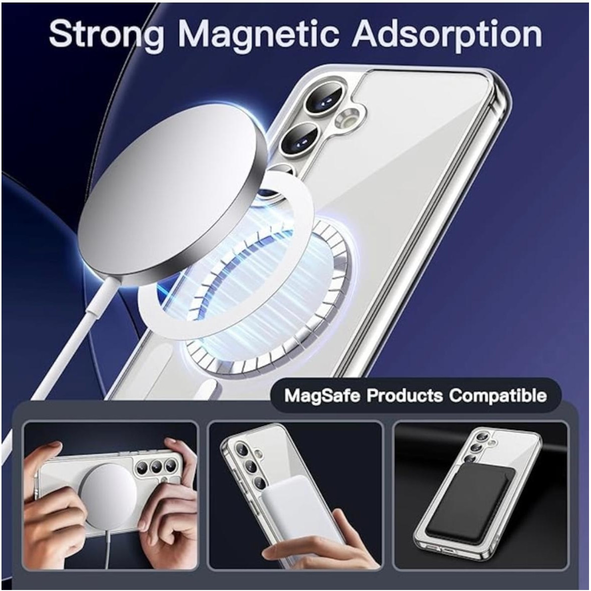 Husa de Protectie, Compatibila cu Samsung Galaxy S24 ULTRA, MagSafe, silicon, transparenta