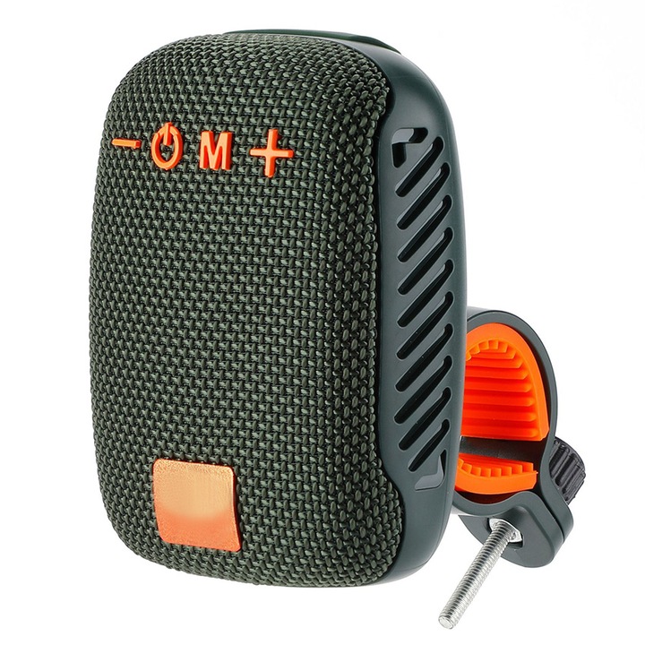 Chucai hordozható hangszóró, kerékpáros tartóval, Bluetooth 5.3, vízálló IPX5, zöld, 5x10x7,2 cm