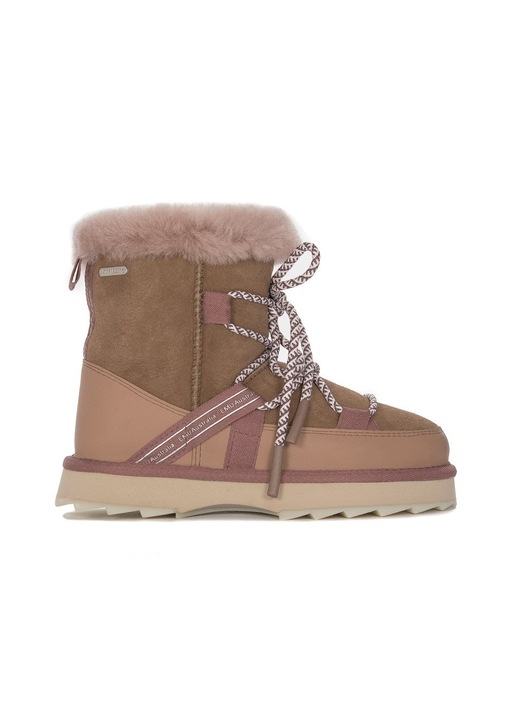 Botine dama Emu, piele naturala, maro/roz, 41 EU