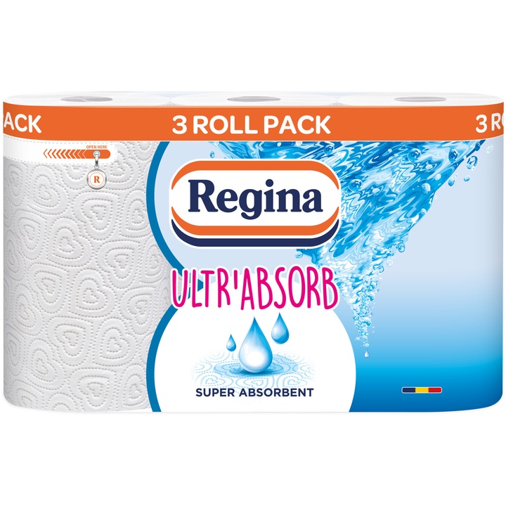 Prosop bucatarie, Regina Ultra Absorbant, 3 rola, 3 straturi
