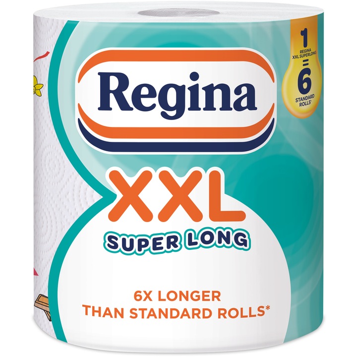 Prosop bucatarie Regina XXL decorate, 1 rola, 2 straturi