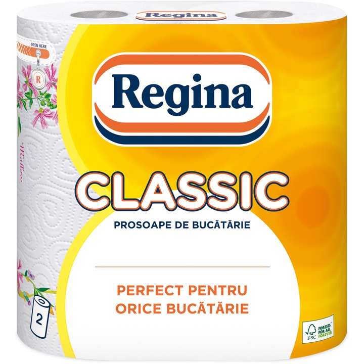 Кухненска хартия Regina Classic Decorated, 2 ролки, 2 пласта
