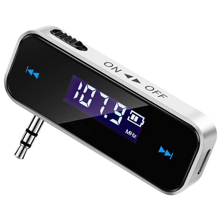 Transmitator FM, Chucai, mufa Jack 3.5 mm, Compatibil cu playere MP3 / MP4, smartphone-uri, negru