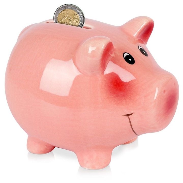 Касичка прасе, Vilde, 12x9 см, Керамика, Розово