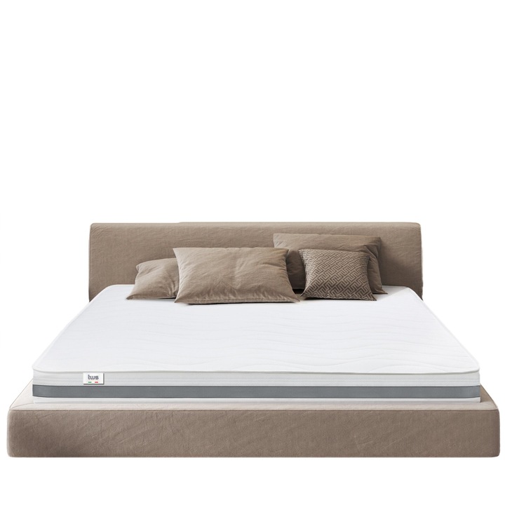 Saltea Ortopedica The White Stone, Spuma cu Memorie, 160x195cm, Inaltime 16cm, Fabricata in Italia