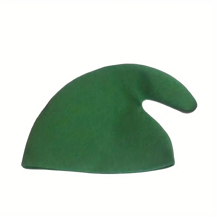 Caciula costum pitic, gnom, strumf, verde, Circumferinta 60 cm, 5-7 ani