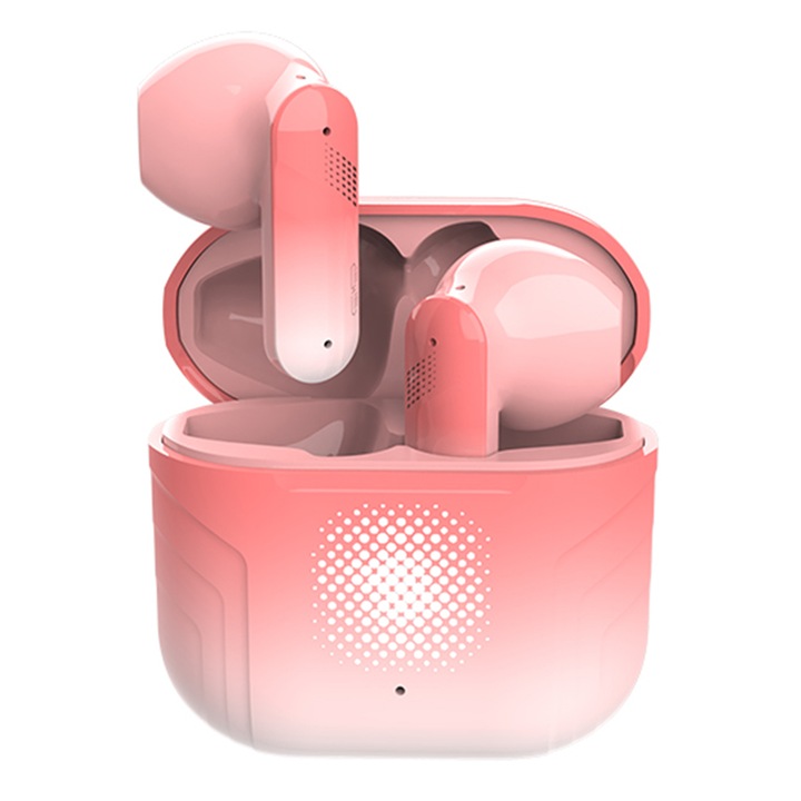 Безжични слушалки Chucai, Bluetooth 5.3, шумопотискане, сензорно управление, водоустойчиви, розов градиент