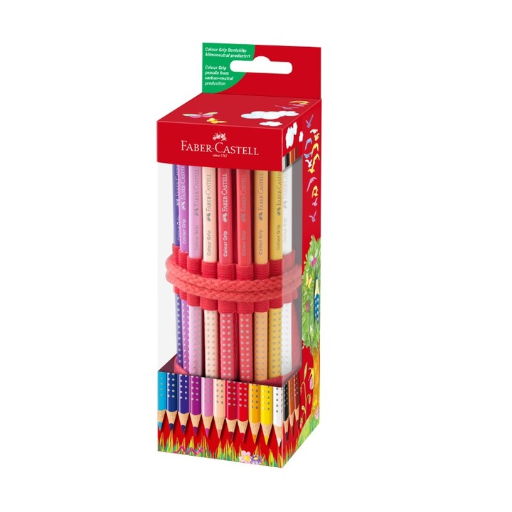 Навиващи се цветни моливи Faber-Castell 18 броя захват + острилка за ръкав