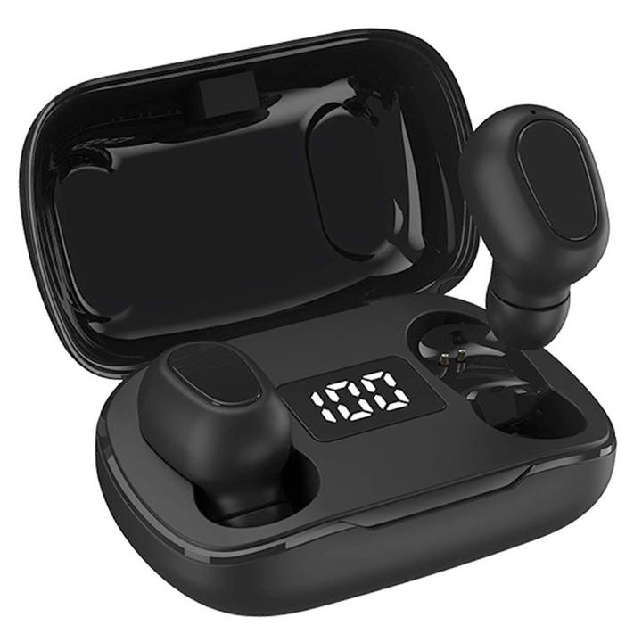 Слушалки за поставяне в ушите, Chucai, Bluetooth 5.0, IPX5, черни