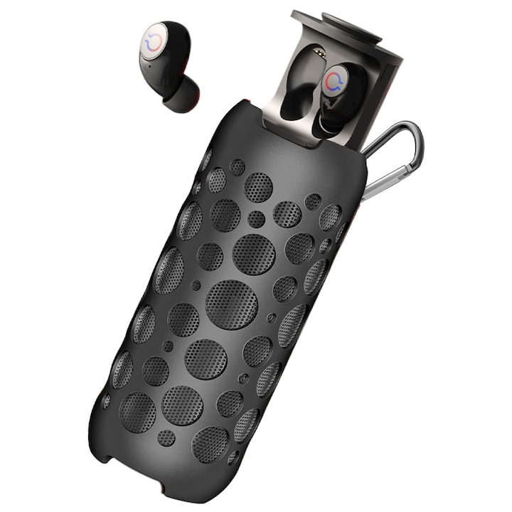 Chucai hordozható hangszóró Bluetooth 5.1 fülhallgatóval, HI-FI sztereó, 360 surround, 1200 mAh, RGB világítás, fekete