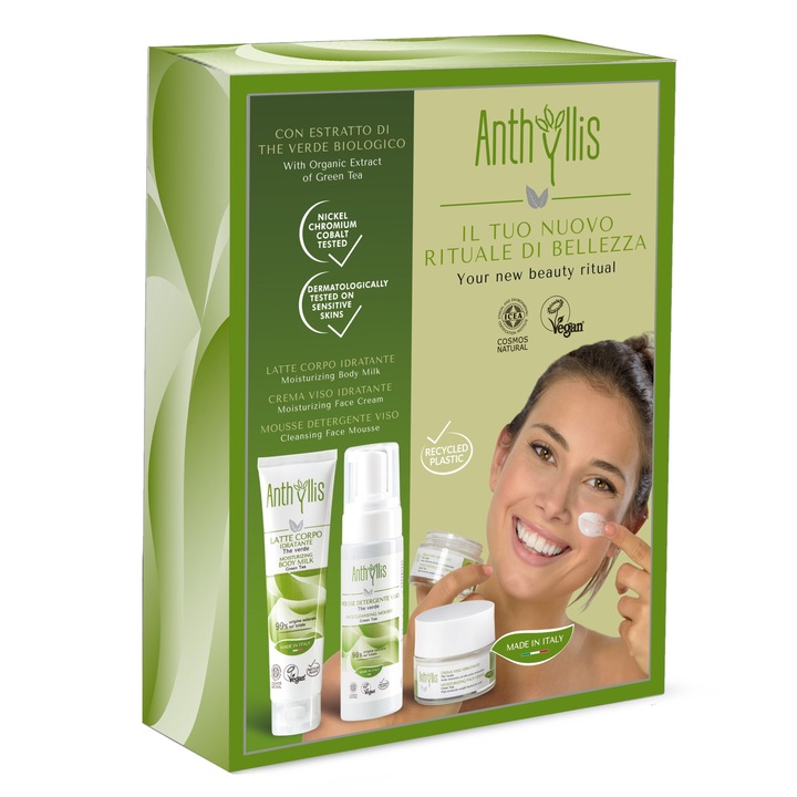 Set ingrijire cu ceai verde, vegan, Cosmos Natural, Anthyllis