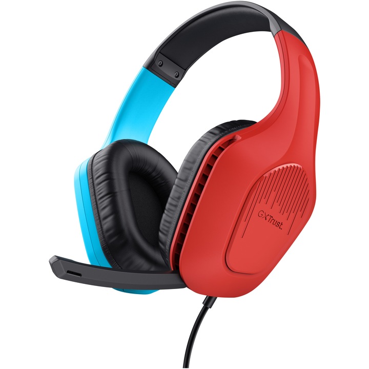 Геймърски слушалки Trust GXT416S ZIROX, съвместими с Nintendo Switch, PS4, PS5, Xbox, 1,2 м кабел - многоцветни