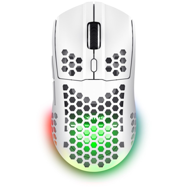 Безжична мишка gaming Trust GXT929 HELOX, Ultralight 75g, 800-4800 DPI, бяла