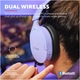 Trust GXT491 FAYZO vezeték nélküli gaming fejhallgató, 7.1 USB Surround Sound, RGB, akár 22 óra üzemidő, zajszűrés, mikrofon, laptop, PS5, PS4 kompatibilis, Lila