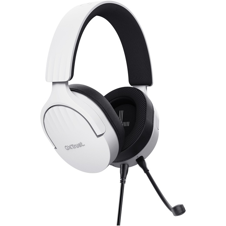 Trust GXT489 FAYZO vezetékes gaming fejhallgató, Kompatibilis PC-vel, PS5, PS4, Xbox Series X|S, Switch, mobil, Mikrofon, Zajszűrő, Fehér