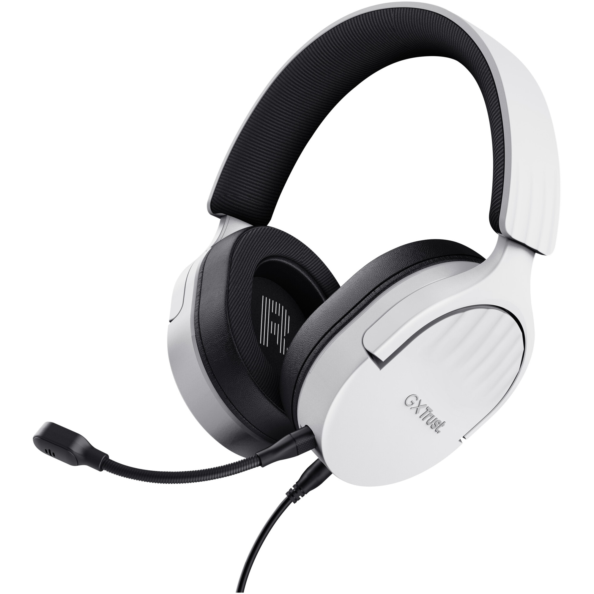 Casti Gaming cu fir Trust GXT489 FAYZO, headset, compatibil PC, PS5, PS4, Xbox Series X|S, Switch, Mobile, microfon, noise-cancelling, Alb